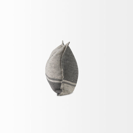 Zadie Light Gray and Dark Gray Fabric Color Blocked Decorative Pillow Cover by Mercana at Eve Furniture