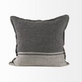 Zadie Light Gray and Dark Gray Fabric Color Blocked Decorative Pillow Cover by Mercana at Eve Furniture