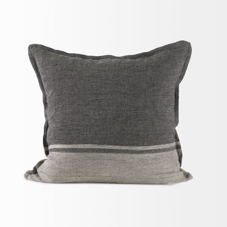 Zadie Light Gray and Dark Gray Fabric Color Blocked Decorative Pillow Cover by Mercana at Eve Furniture
