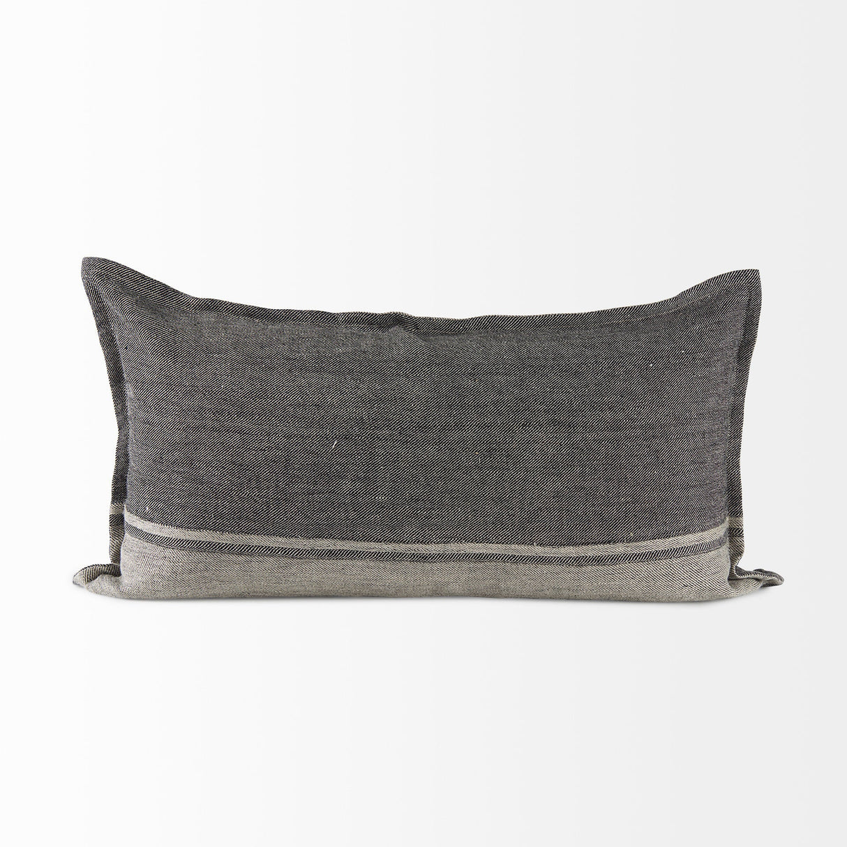 Zadie Light Gray and Dark Gray Fabric Color Blocked Decorative Pillow Cover by Mercana at Eve Furniture