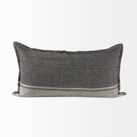 Zadie Light Gray and Dark Gray Fabric Color Blocked Decorative Pillow Cover by Mercana at Eve Furniture