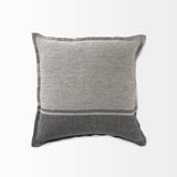 Zadie Light Gray and Dark Gray Fabric Color Blocked Decorative Pillow Cover by Mercana at Eve Furniture