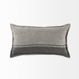 Zadie Light Gray and Dark Gray Fabric Color Blocked Decorative Pillow Cover by Mercana at Eve Furniture