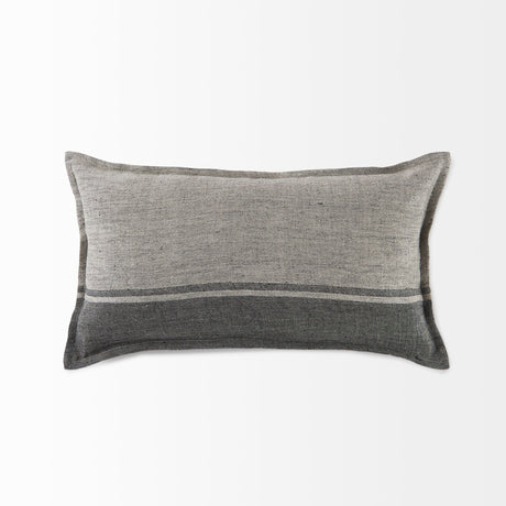 Zadie Light Gray and Dark Gray Fabric Color Blocked Decorative Pillow Cover by Mercana at Eve Furniture