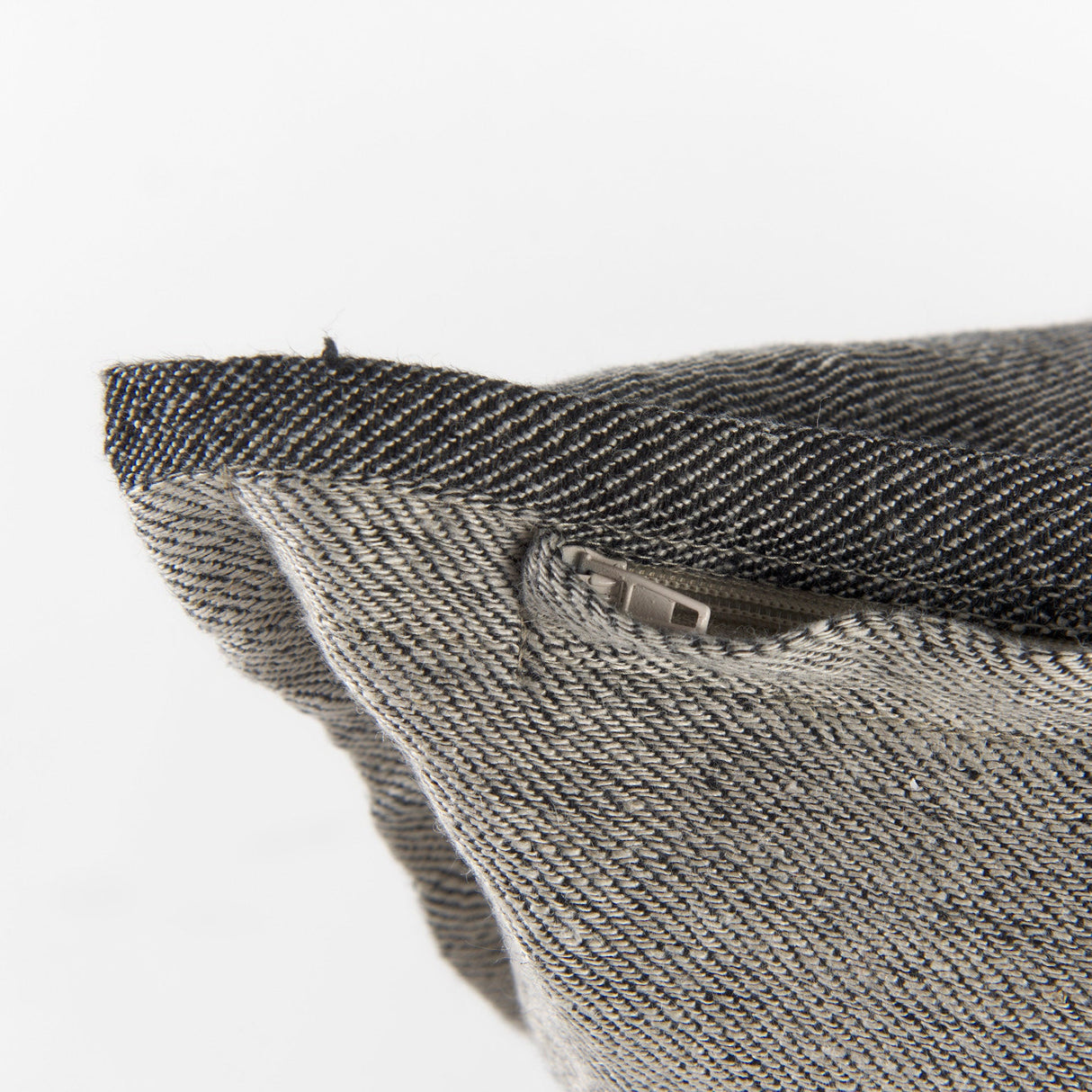 Zadie Light Gray and Dark Gray Fabric Color Blocked Decorative Pillow Cover by Mercana at Eve Furniture