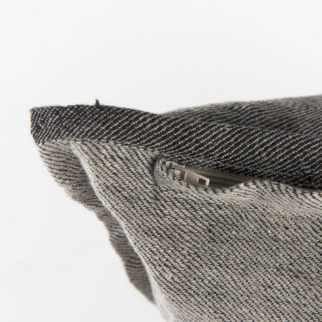 Zadie Light Gray and Dark Gray Fabric Color Blocked Decorative Pillow Cover by Mercana at Eve Furniture