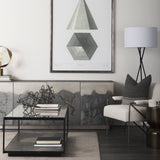 Zadie Light/Dark Gray Fabric Color Blocked Pillow Cover w/Non Allergen FIller, Set of 2 by Mercana at Eve Furniture