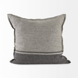 Zadie Light/Dark Gray Fabric Color Blocked Pillow Cover w/Non Allergen FIller, Set of 2 by Mercana at Eve Furniture