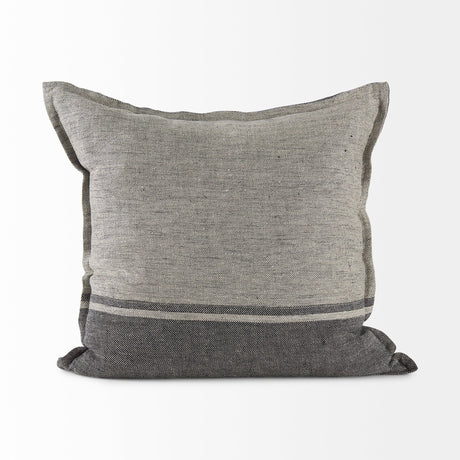 Zadie Light/Dark Gray Fabric Color Blocked Pillow Cover w/Non Allergen FIller, Set of 2 by Mercana at Eve Furniture