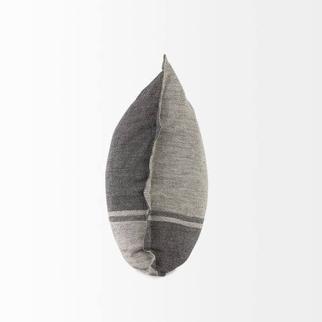 Zadie Light/Dark Gray Fabric Color Blocked Pillow Cover w/Non Allergen FIller, Set of 2 by Mercana at Eve Furniture