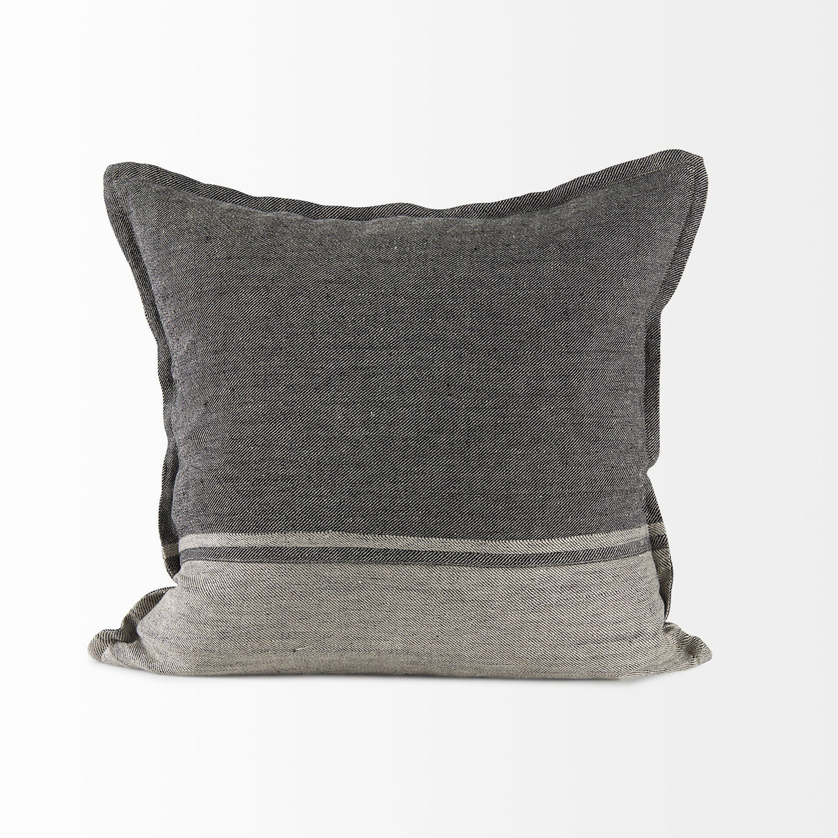 Zadie Light/Dark Gray Fabric Color Blocked Pillow Cover w/Non Allergen FIller, Set of 2 by Mercana at Eve Furniture