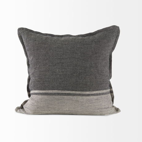 Zadie Light/Dark Gray Fabric Color Blocked Pillow Cover w/Non Allergen FIller, Set of 2 by Mercana at Eve Furniture