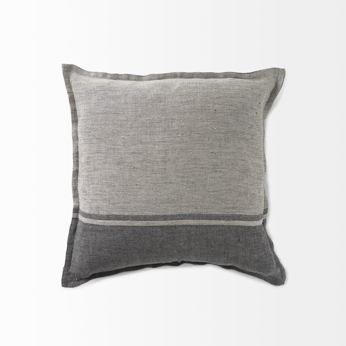 Zadie Light/Dark Gray Fabric Color Blocked Pillow Cover w/Non Allergen FIller, Set of 2 by Mercana at Eve Furniture
