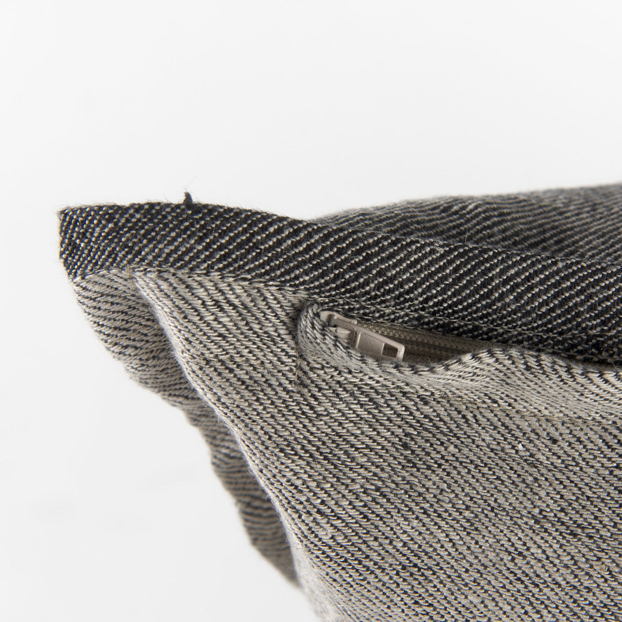Zadie Light/Dark Gray Fabric Color Blocked Pillow Cover w/Non Allergen FIller, Set of 2 by Mercana at Eve Furniture