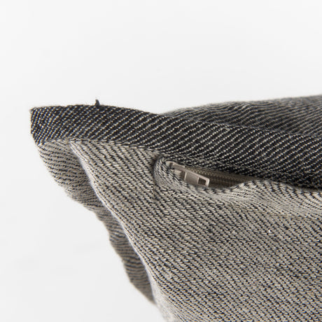 Zadie Light/Dark Gray Fabric Color Blocked Pillow Cover w/Non Allergen FIller, Set of 2 by Mercana at Eve Furniture