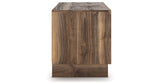 Zadilyn Brown 72" TV Stand with Electric Fireplace by Ashley at Eve Furniture