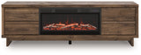 Zadilyn Brown 72" TV Stand with Electric Fireplace by Ashley at Eve Furniture