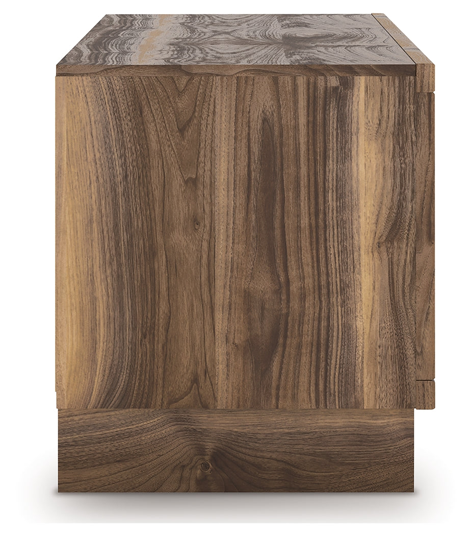 Zadilyn Brown 72" TV Stand with Electric Fireplace by Ashley at Eve Furniture