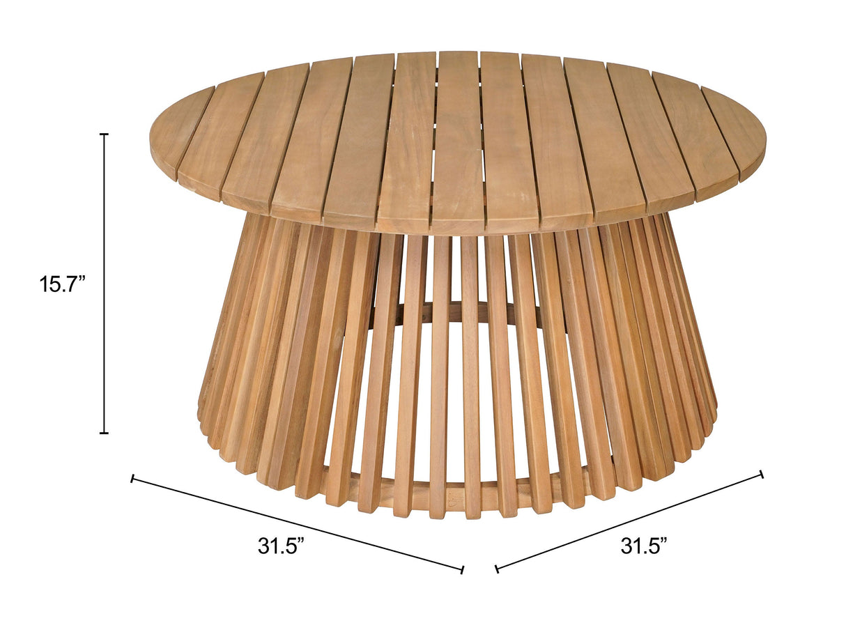 Zahara Natural Outdoor Coffee Table by Zuomod at Eve Furniture