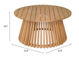 Zahara Natural Outdoor Coffee Table by Zuomod at Eve Furniture