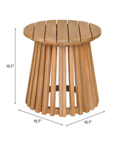 Zahara Natural Outdoor Side Table by Zuomod at Eve Furniture