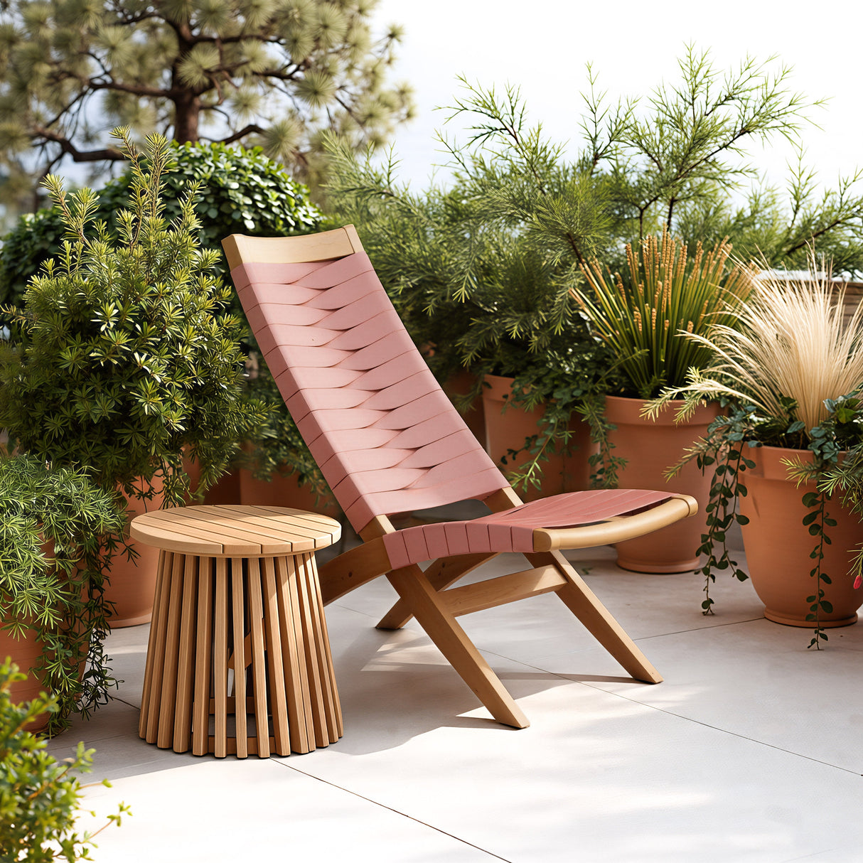 Zahara Natural Outdoor Side Table by Zuomod at Eve Furniture
