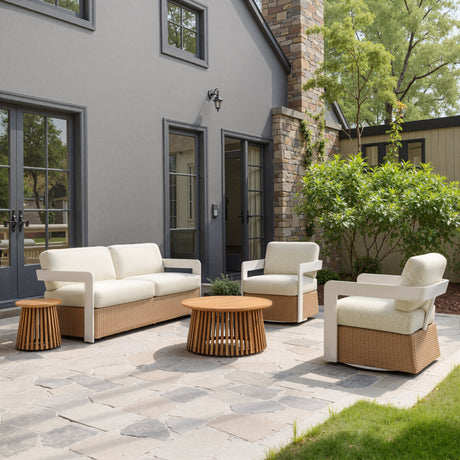 Zahara Natural Outdoor Side Table by Zuomod at Eve Furniture