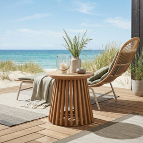 Zahara Natural Outdoor Side Table by Zuomod at Eve Furniture