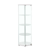 Zahavah White/Clear 4-Shelf Hexagon Shaped Curio Cabinet