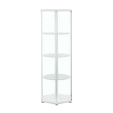 Zahavah White/Clear 4-Shelf Hexagon Shaped Curio Cabinet