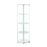 Zahavah White/Clear 4-Shelf Hexagon Shaped Curio Cabinet by Coaster at Eve Furniture