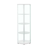 Zahavah White/Clear 4-Shelf Hexagon Shaped Curio Cabinet by Coaster at Eve Furniture