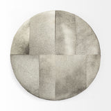 Zahavi 36" Gray Hair-On-hide W/Metal Base Ottoman by Mercana at Eve Furniture