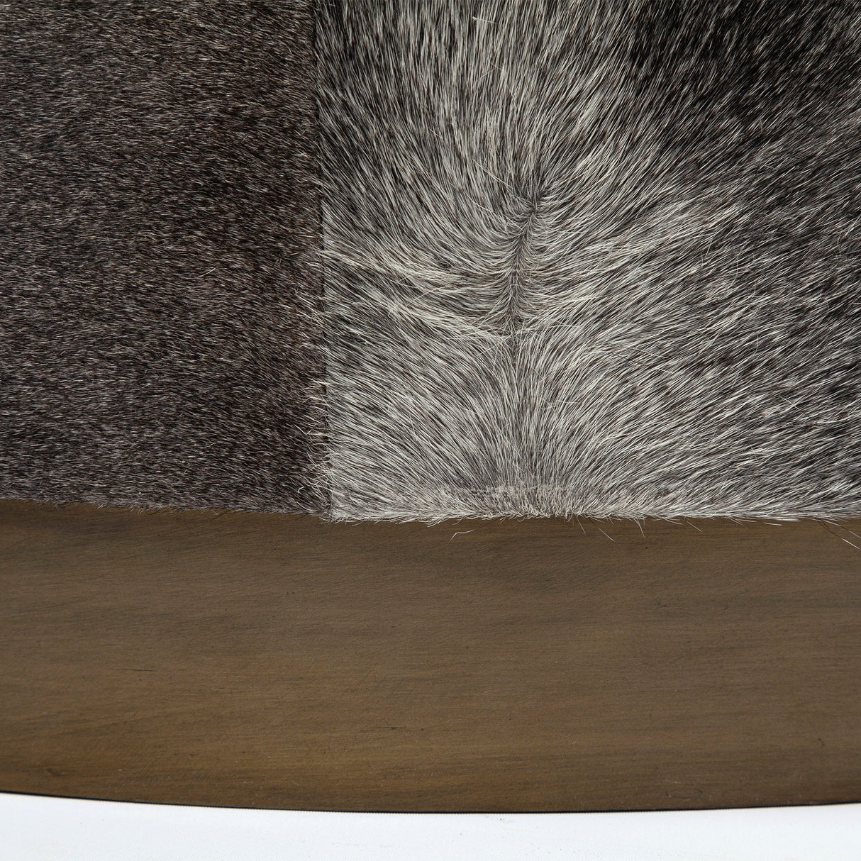 Zahavi 36" Gray Hair-On-hide W/Metal Base Ottoman by Mercana at Eve Furniture