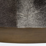 Zahavi Gray Hair-On-hide W/Metal Base Ottoman by Mercana at Eve Furniture