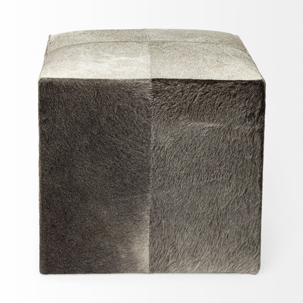 Zahavi I 20" Grey-toned hair-on-hide ottoman by Mercana at Eve Furniture