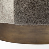 Zahavi I 23"H grey-toned hair-on-hide ottoman by Mercana at Eve Furniture