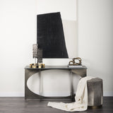 Zahavi I 23"H grey-toned hair-on-hide ottoman by Mercana at Eve Furniture