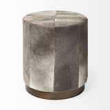 Zahavi I grey-toned hair-on-hide ottoman by Mercana at Eve Furniture