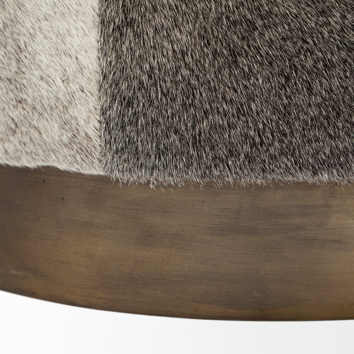 Zahavi I grey-toned hair-on-hide ottoman by Mercana at Eve Furniture
