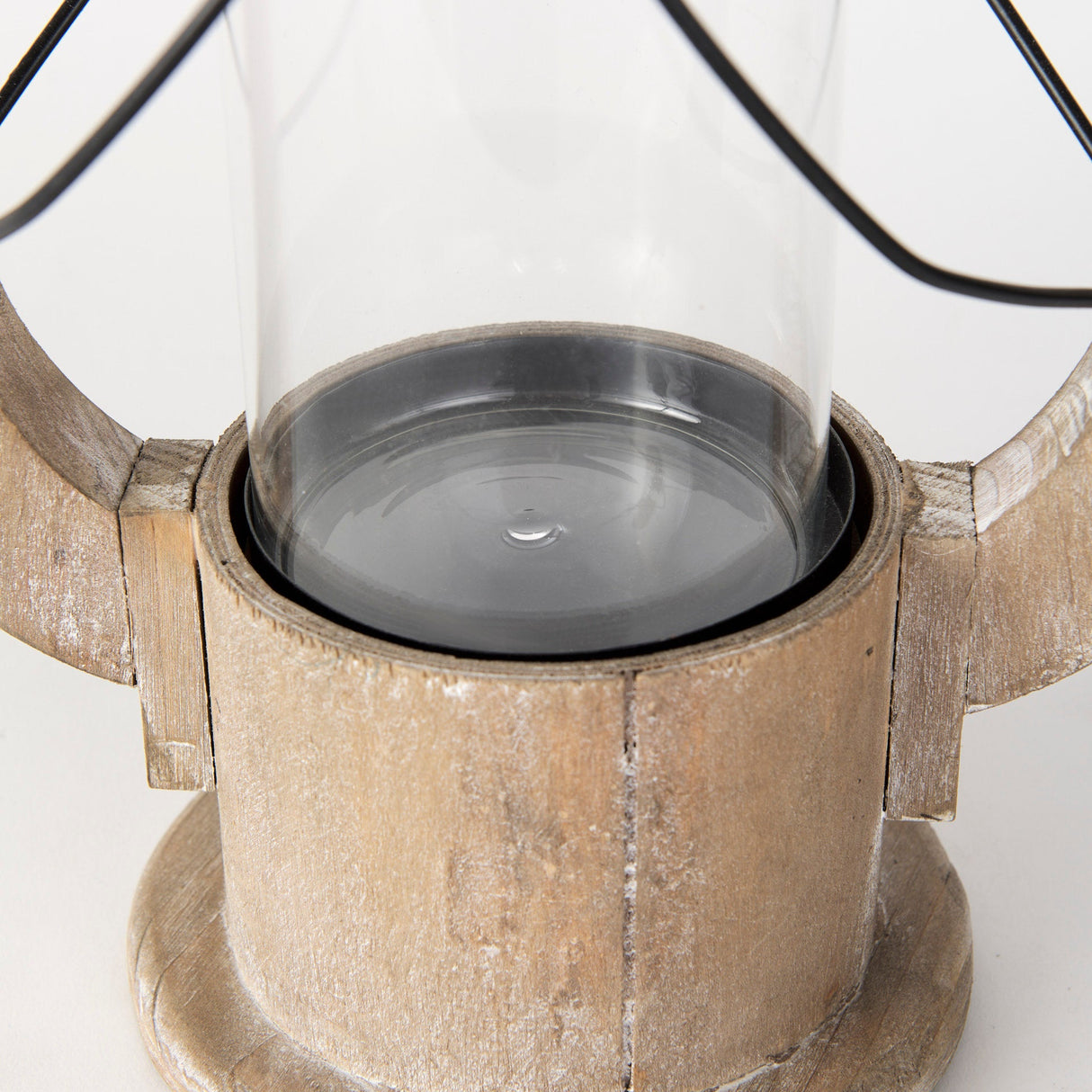 Zain I Small Brown Wooden Vintage Inspired Candle Holder Lantern by Mercana at Eve Furniture