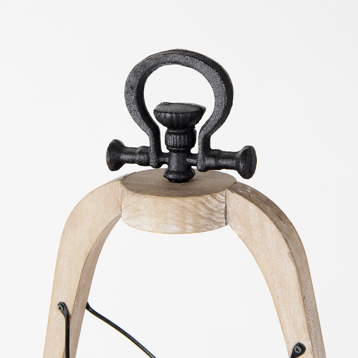 Zain II Large Brown Wooden Vintage Inspired Candle Holder Lantern by Mercana at Eve Furniture