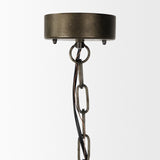 Zaio Weathered Antique Gold Metal Caged Bulb Pendant Light by Mercana at Eve Furniture
