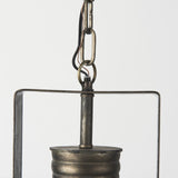 Zaio Weathered Antique Gold Metal Caged Bulb Pendant Light by Mercana at Eve Furniture