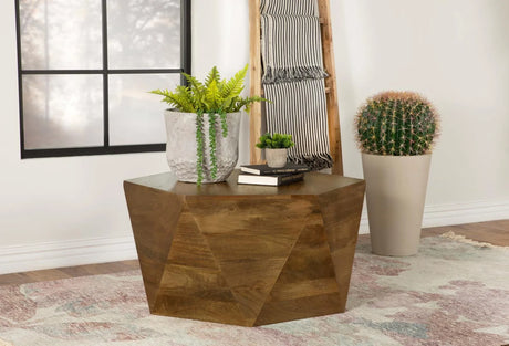 Zalika Natural Hexagonal Coffee Table by Coaster at Eve Furniture