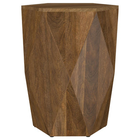 Zalika Natural Hexagonal Solid Mango Wood End Table by Coaster at Eve Furniture