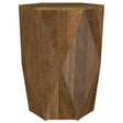 Zalika Natural Hexagonal Solid Mango Wood End Table by Coaster at Eve Furniture