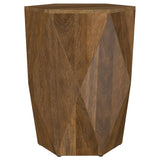 Zalika Natural Hexagonal Solid Mango Wood End Table by Coaster at Eve Furniture
