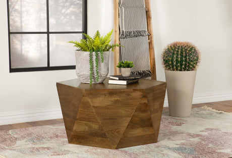 Zalika Natural Hexagonal Coffee Table by Coaster at Eve Furniture