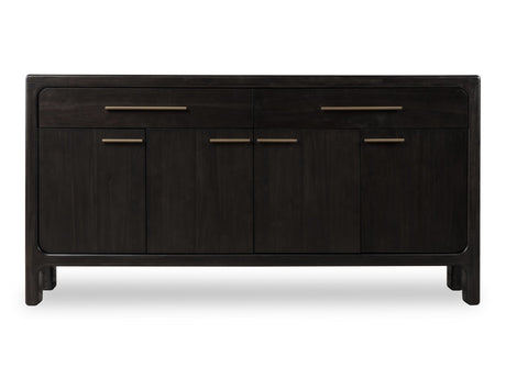 Zamba Four Door Two Drawer Acacia Wood Sideboard in Jaguar by Modus Furniture at Eve Furniture